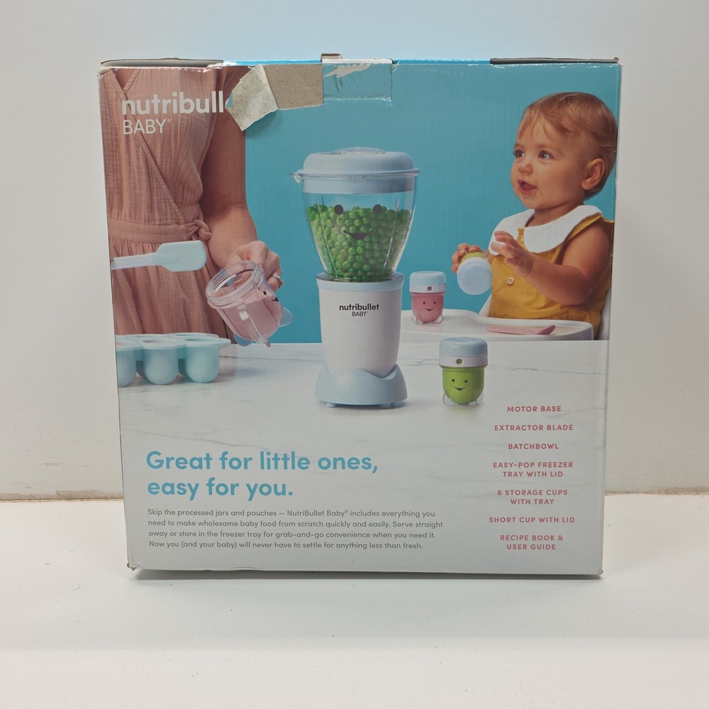 Nutribullet Baby Food Maker System NBY50100 Blue White 200W BPA Free New - Picture 2 of 4